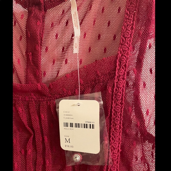 Free people burgundy mesh top - Picture 3 of 3